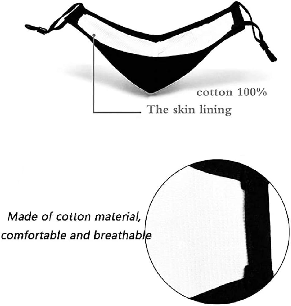 (5 Pack) Reusable Cloth Face Mask,Black Unisex Washable Breathable Cotton Masks Adjustable Cloth for Men and Women: Clothing