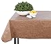Yourtablecloth Heavy Duty Vinyl Rectangle or Square Tablecloth – 6 Gauge Heavy Duty Tablecloth – Flannel Backed – Wipeable Tablecloth with Vivid Colors & Many Sizes 52 x 70 Sand