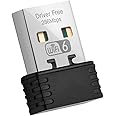 Kqcibz Wireless WiFi 6 Adapter AX286 802.11Ax 2.4GHz Free Driver USB Network Card for Win7/10/11 Computer Mini WiFi Receptor, Black, 500444667