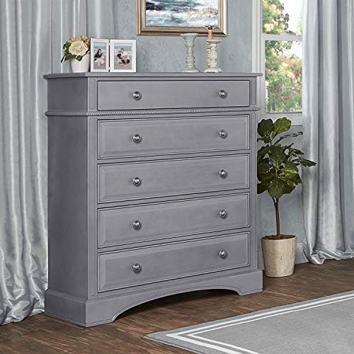 Evolur FiveDrawers Dresser, Storm Grey