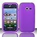 LF Purple Silicon Skin Case Cover, Lf Stylus Pen and Wiper For TracFone, StraightTalk, Net 10 Samsung Galaxy Discover S730G