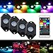 Willpower LED RGB Rock Light Kits With Cell Phone APP Bluetooth Control With 4 Pods Under Glow LED Neon Light kit for Jeep Off Road Trucks Car ATV SUV Boat for Timing & Music Mode (4 Pods)