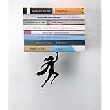ARTORI Design | "Wondershelf Black Metal Female Superwoman Floating Bookshelf | Unique Book Shelf | Gifts for Geeks | Gifts for Book Lovers | Cool Book Stacker | Feminist Present | Gift for Mom | M