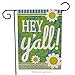 Dyrenson Home Decorative Outdoor Double Sided Hey Yall Garden Flag Quote, House Yard Flag, Daisy Garden Yard Decorations, Seasonal Outdoor Flag 12.5 x 18 Spring Summer Gift