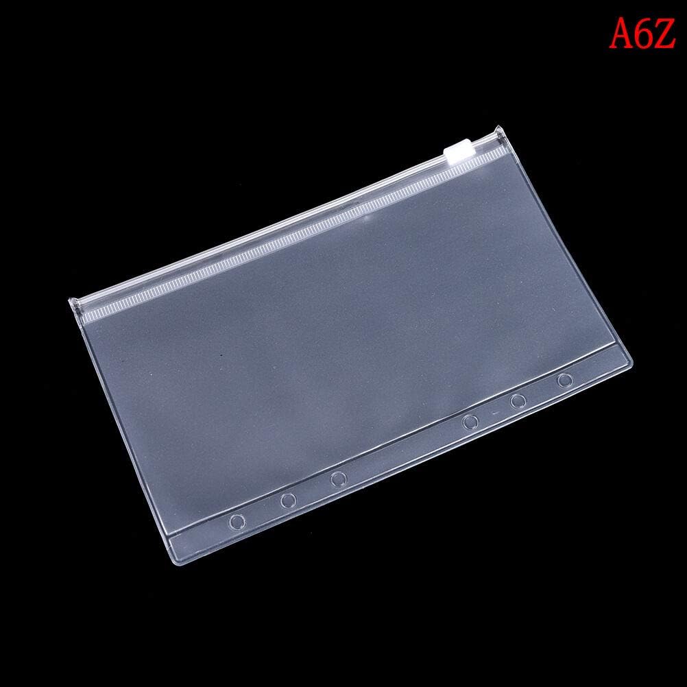 Clear Zip Lock Envelope Binder Pocket Refill Organiser Station SN (A6 Zipper)