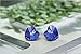 White Gold Plated Heart Shaped AAAAA Australia Crystal Stud Earrings Fashion Jewelry for Women (Blue)