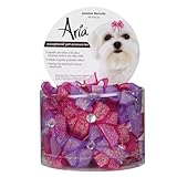 Aria Polyester Jasmine Dog Barrettes Canisters, 2-1/2-Inch, 48-Pack