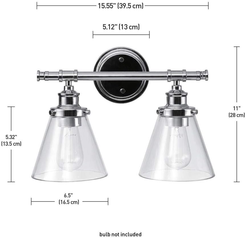 Globe Electric Parker 3 Chrome Vanity Light with Clear Glass Shades 51445: Home Improvement