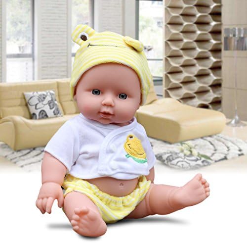 12" Lifelike Newborn Baby Doll Silicone Vinyl Reborn Handmade Dolls (Yello)