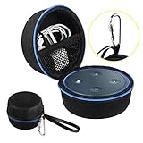 Echo Dot Case, Portable Carrying Travel Bag Protective Hard Case Cover for Echo Dot (2nd Generation) with Carabiner (Fits USB Cable and Wall Charger)