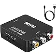 GANA RCA to HDMI, 1080P Mini RCA Composite CVBS AV to HDMI Video Audio Converter Adapter Supporting PAL/NTSC with USB Charge Cable for PC Laptop Xbox PS4 PS3 TV STB VHS VCR Camera DVD (Black)