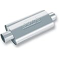 BORLA 40943 XR-1 Sportsman Universal Performance Muffler 3" Center Inlet / 3" Center Outlet 4.25" x 7.88" Oval x 12" Long Body 17" OAL Un-Notched Necks Reversible Design T-304 Stainless Steel