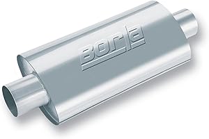 BORLA 40943 XR-1 Sportsman Universal Performance Muffler 3" Center Inlet / 3" Center Outlet 4.25" x 7.88" Oval x 12" Long Body 17" OAL Un-Notched Necks Reversible Design T-304 Stainless Steel