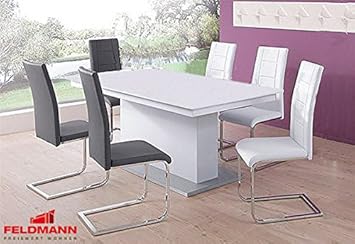 Arte M Saulentisch Esstisch Weiss Ausziehbar 688732 B Ware 10797 Amazon De Kuche Haushalt