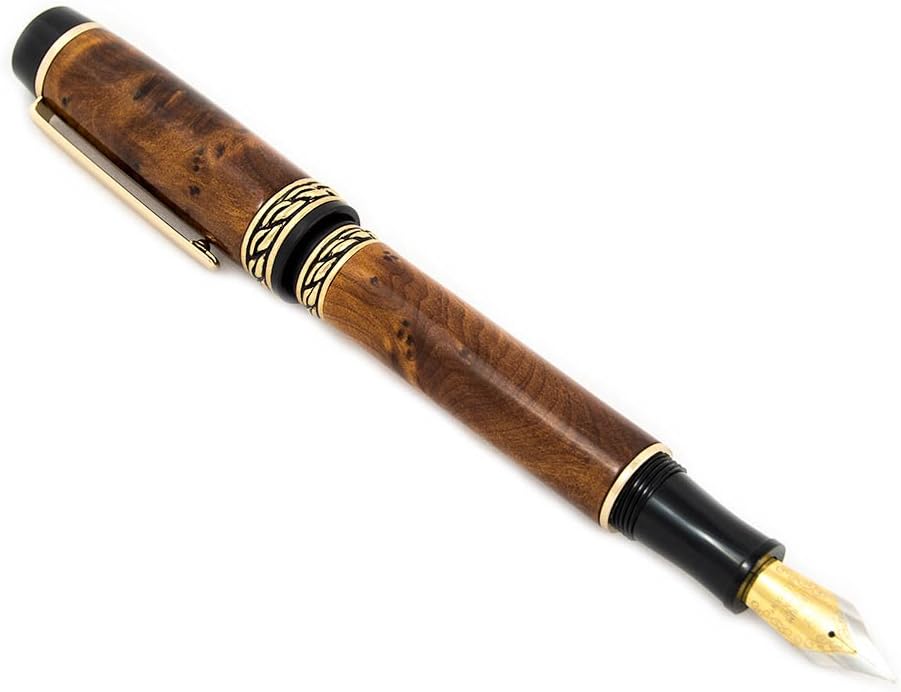 Olympian Elite Thuya Burl Fountain Pen with 24k Gold