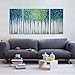 ARTLAND Hand-Painted 24x48-inch 'Blue Memory'3-Piece Gallery-Wrapped Abstract Oil Painting on Canvas Wall Art Set