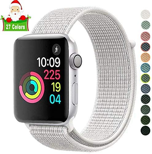 Lrapple Compatible with Apple Watch Band 38mm 40mm 42mm 44mm,Soft Nylon Sport Loop,with Hook and Loop Fastener,Replacement Band Compatible for iWatch Series 4/3/2/1