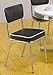 Coaster 2066 Cleveland Chrome Plated Side Chair Black Cushion Set of 2