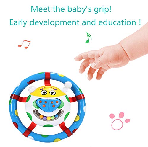 GRACEON Baby Rattles Teether Toy | Set for Newborns & Infant Developmental Hand Grip Baby Toys | Cute Animal with Sound for 3 6 9 12 Months and Newborn Gift| Perfect for Boys and Girls (4 Pack)
