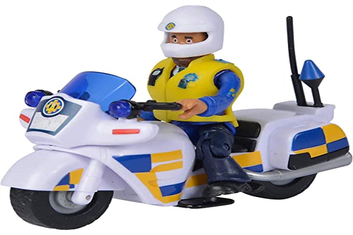 Simba - Fireman Sam - Police Motorcycle + Articulated Malcolm Figure - Accessories Included - Ages 3+ - 109251092038