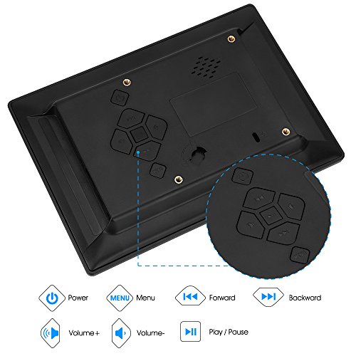 TENKER [Update Version] 10-inch HD Digital Photo Frame with Auto-Rotate/Calendar/Clock Function, MP3/Photo/Video Player with Remote Control - Thumbnail 5