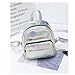 Holographic Laser Leather Backpack for Girls Pink Silver Mini Backpack for Women