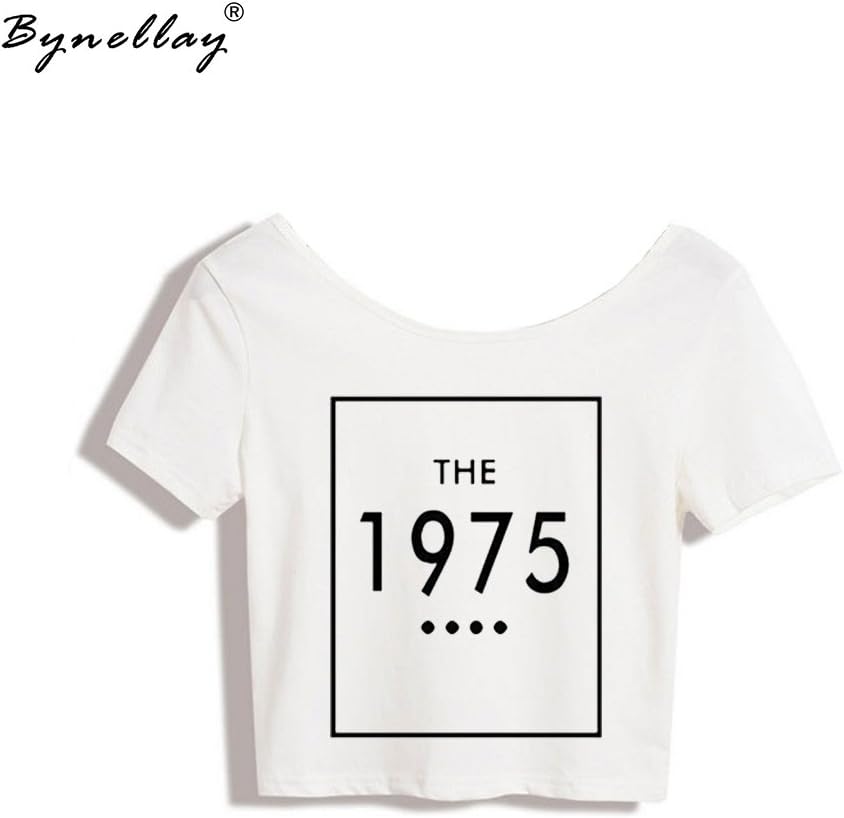 Bynellay THE 1975 Letters Cotton Sexy Women Tank Top Shirt (White)