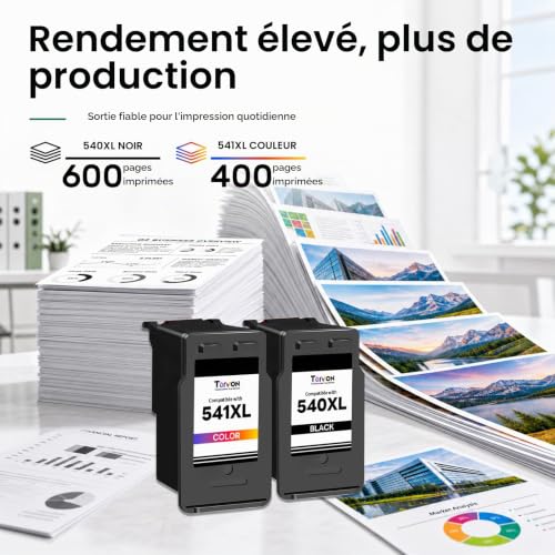 Torvon PG-540XL CL-541XL for Canon 540XL 541XL Cartridge TS5150 MG3650 | 540 541 XL Compatible for Pixma MG3650S TS5150 TS5151 MG3550 MG3600 MG3650 MG4250 MX475 MX515 (Black, Tri-Colour)