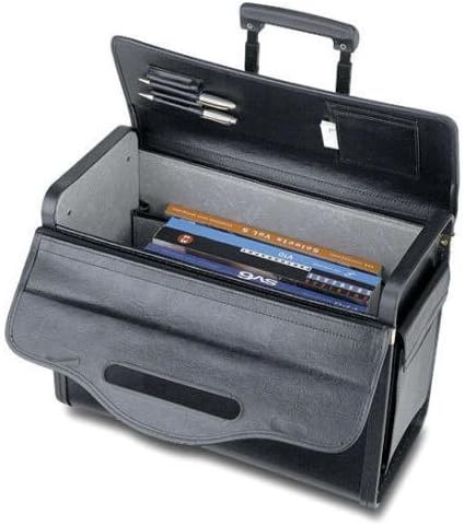 19" Rolling Catalog Pilot Case Wheeled Attache Briefcase Sample Lawyer Carry on