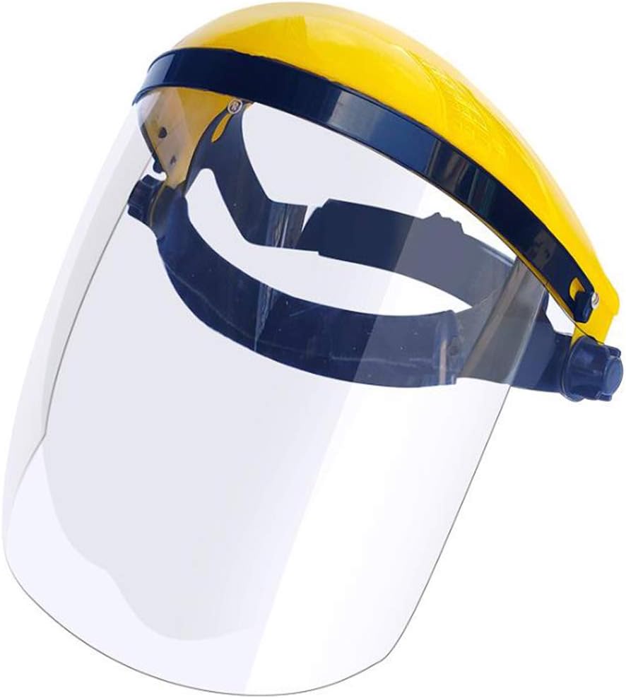 Welding Mask, Full Face Shield, Safety Face Shield, Full Face Transparent Breathable Sunshade Windproof Dustproof Hat Shield Protect Eyes And Face,Yellow