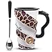 Angelice Home Giraffe Coffee Mug, Ceramic Funny Large Capacity Cup Mug with Lid and Spoon for Men and Women