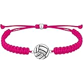 Sportybella Volleyball Charm Bracelet- Adjustable Bracelets with Volleyball Charm. Ideal Volleyball Gifts & Souvenir for Volleyball Players. Unisex Friendship Bracelet