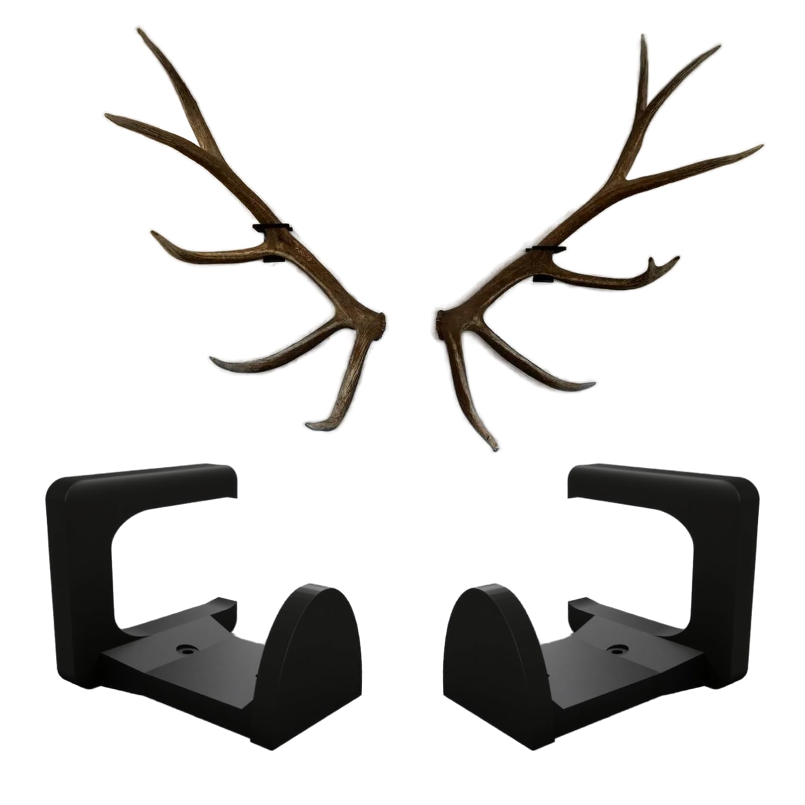 Photo 1 of 2 Pack Elk/Moose Shed Antler Wall Mounts, Duty Hanger for Natural Sheds & Trophies, Securely Display Your Trophies, Quick Install, Perfect for Cabin and Rustic Decor