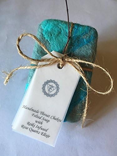 Artisan Throat Chakra Felted Soap, Fragrance | Sulfate | Paraben Free, Vegan | Aloe Vera and Olive Oil, 4 oz. Bar