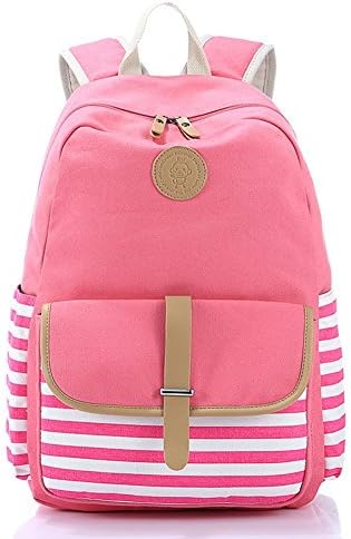 Caroata Preppy Style Canvas Backpack Fashion Korean Backpack Daypacks Multi-function Computer Bag SchoolBag Sports Bag High-capacity Travel Bag