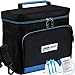 LUNCH BAG for Men, Women - Pinnacle Insulated Lunch Bag Lunch Box for Adult, Work Large Cooler Tote Bag + BONUS GEL ICE PACK - Double Zipper, Adjustable strap – Blue