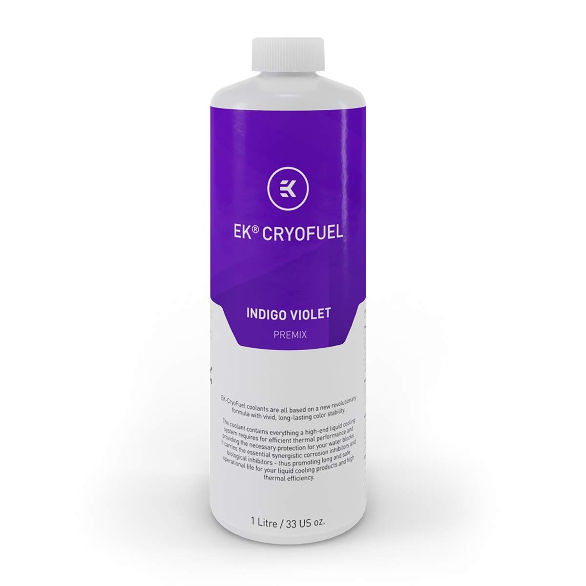 EK-CryoFuel Indigo Violet Premix Coolant 1000mL for PC Water Cooling Systems, UV Reactive Liquid Cooling Fluid with Corrosion Protection