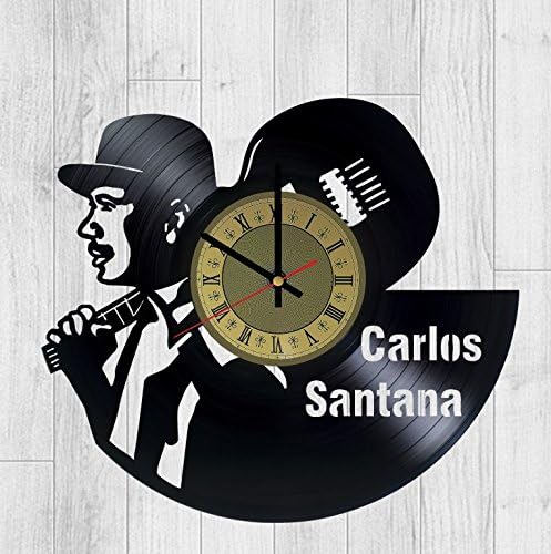 Carlos Santana vinyl wall clock - handmade artwork unique home bedroom living kids room nursery wall decor great gifts idea for birthday, wedding, anniversary - customize your clock