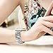 FresherAcc Compatible with Apple Watch Band 40mm 44mm Series 5 4 38mm 42mm Series 3 2, Floral Replacement Straps Compatible for iWatch Bands Bling Women Girls (Silver 42mm 44mm)