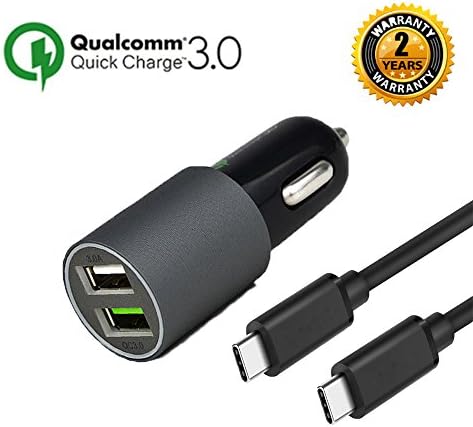 Car Charger, jxwstar Dual USB QC 3.0 Fast Car Charger with Power Delivery and Quick Charge for iPhone X, 8 , 8 Plus, Galaxy S8, Note 4 5, LG G5 G6, HTC M8 M9 (2-usb car charger)