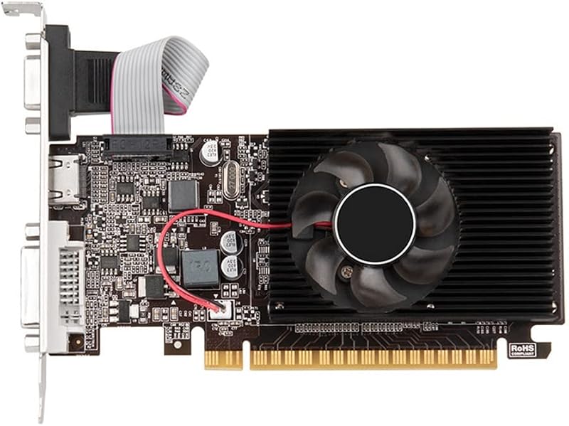 SUNXUE GT610 Graphics Card 1GB DDR3 64Bit Small Chassis VGA HD DVI Desktop PC