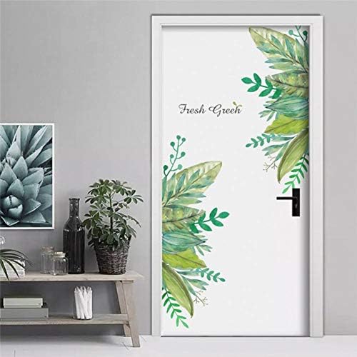 WSKRZS DIY Palm Leaves Tropical Fresh Green Tree Leaves Wall Sticker Vinyl Mural Art for Kids Room Wall Decals Home Decor living room