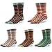 Rioriva Mens Dress Socks 6 Pack Colorful Classic Striped Patterned Crew Socks Shoe Size 12-16/13-16