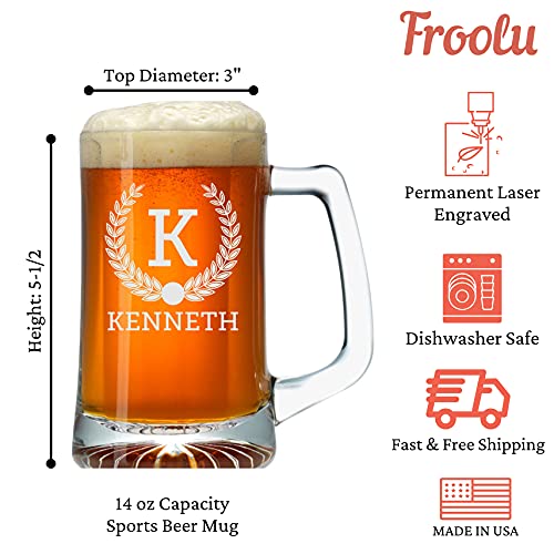 Personalized Beer Mugs (Set of 4) 9 Premium Customizable Design