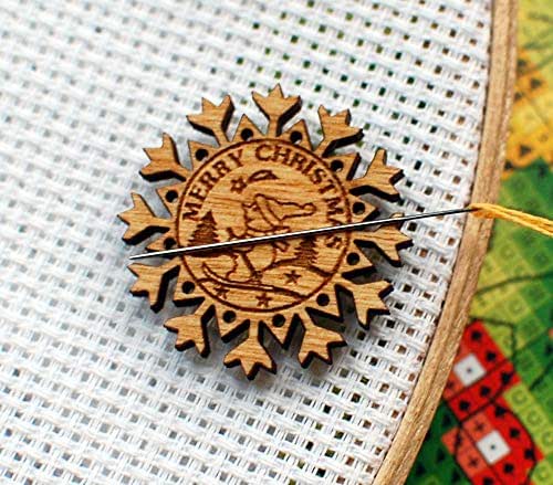 Amazon.com: Needle minder Christmas cross stitch magnetic pattern holder embroidery snowflake