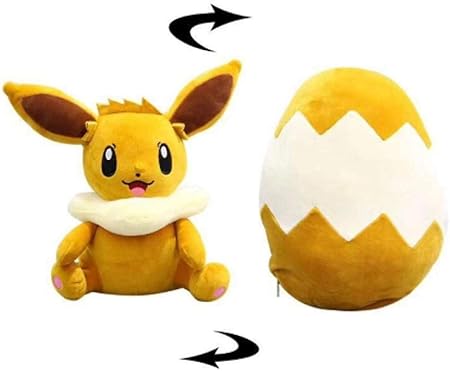 Amazon ポケモンイーブイぬいぐるみぬいぐるみ30cmかわいいキツネエルフぬいぐるみひっくり返すことができます変身卵楽しいギフト子供用子供誕生日プレゼント ぬいぐるみ おもちゃ