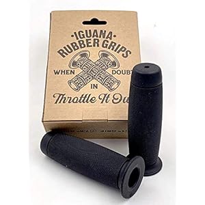Iguana Custom – OBUS motorfiets rubberen handgrepen (zwart, 7/8″ (22mm))