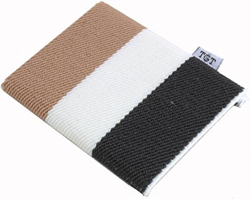 Beige/White/Black Cowman 1.0 Stripe Elastic Card Holder by TGT Tight Wallets