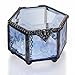 J Devlin Box 850 Hexagon Blue Glass Box Jewelry Display Keepsake Display Gift Decorative Storage Trinket Ring Box Hexagon Case