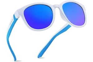 DEAFRAIN Kids Polarized Sunglasses for Boys Girls TPEE Unbreakable Frame Sports Baseball Running Cycling Glasses for Age 6-12